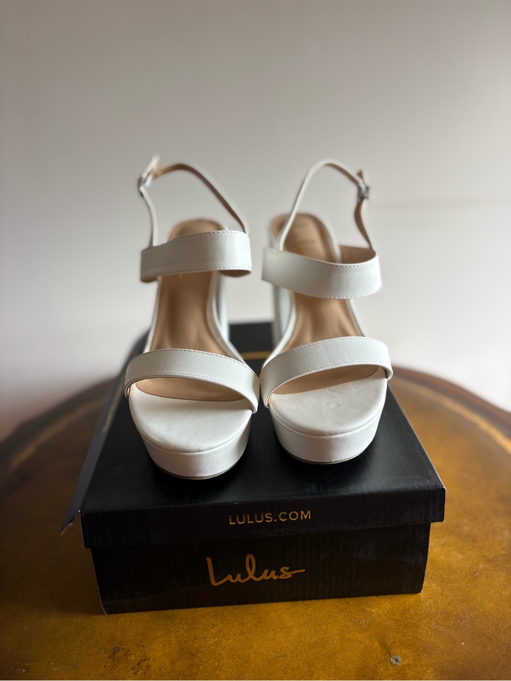 Lulu’s White Block-Heels - Picture 3 of 7